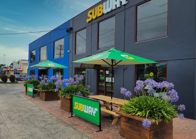 Branded Subway Cafe Umbrella and Cafe barriers in style 3