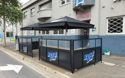 Outdoor Umbrellas and Cafe Barriers for Outdoor Dining