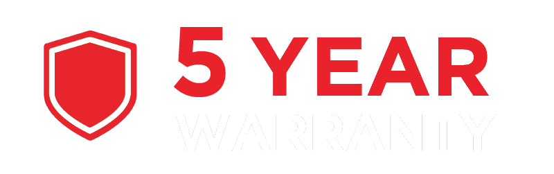 5 year warranty icon (white font)